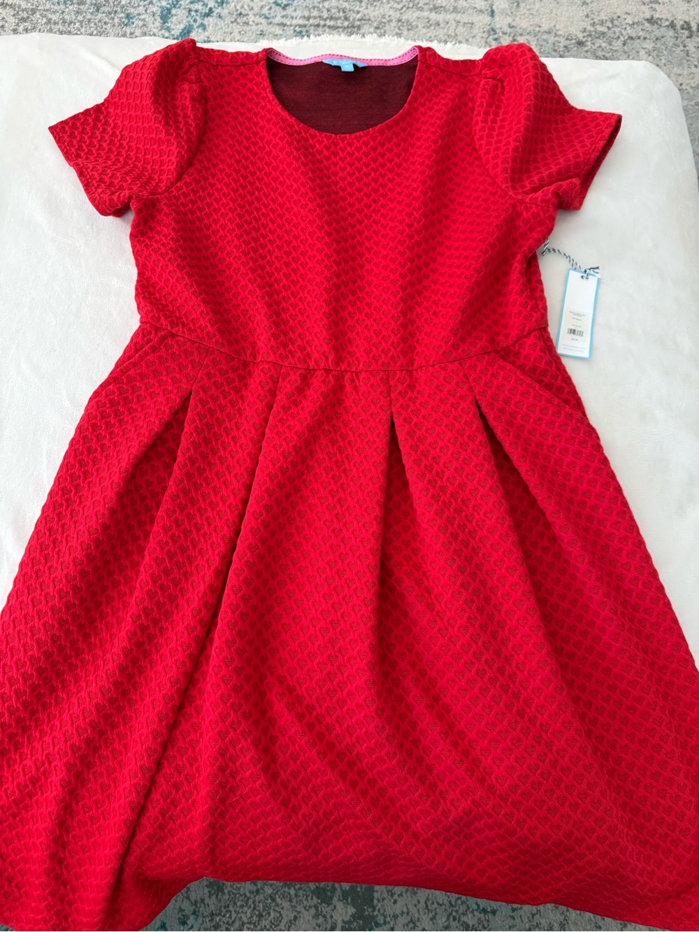Draper James RSVP Dress Womens XL Red Fit Flare Pleated Retro Cocktail D75